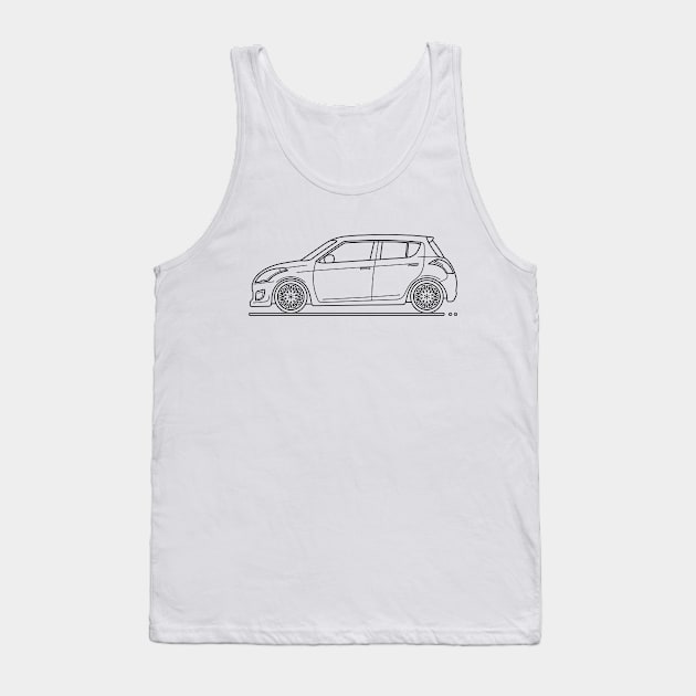 yellow hatchback car B Tank Top by garistipis